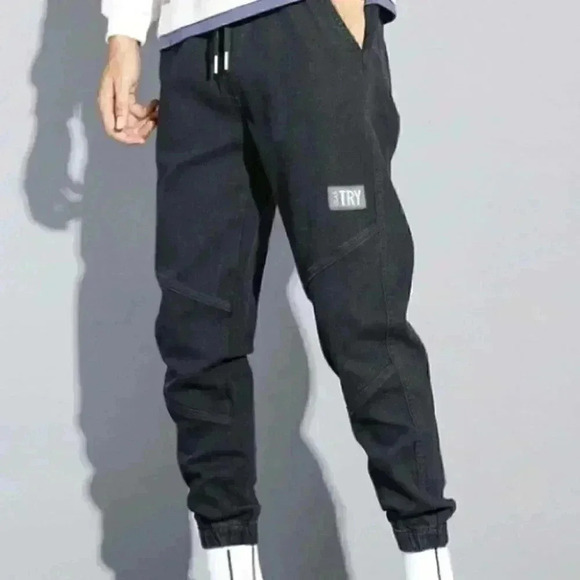 Casual Black Men's Corduroy Pants - Picture 1 of 4